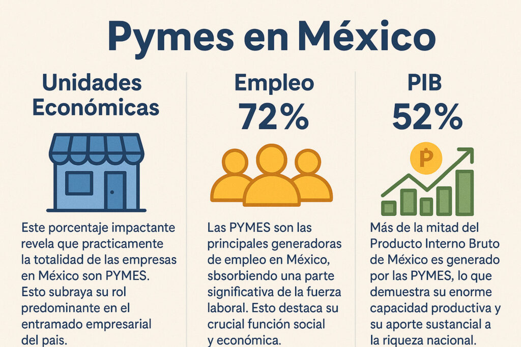 Imagen donde se menciona la importancia de las Pymes en la economía mexicana.