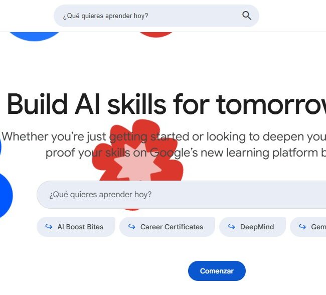 Portada de la plataforma Google Skills.