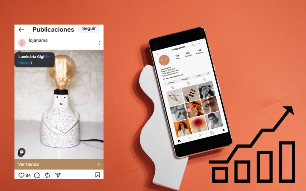Ejemplo de publicaciones y perfil de tienda en Instagram con productos destacados y estrategia para aumentar ventas