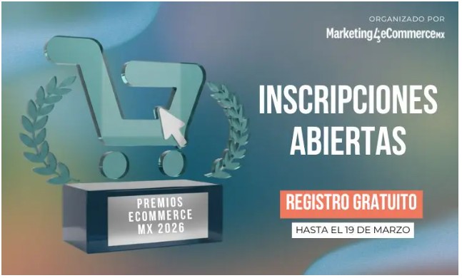 Cartel de la convocatoria para la inscripción a los premios e-commerce MX 2026